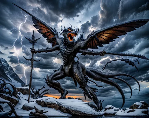 black dragon,fantasy picture,angel of death,fantasy art,heroic fantasy,daemon,nine-tailed,dragon of earth,gryphon,glory of the snow,dark-type,fire breathing dragon,forest dragon,draconic,strom,dragon,supernatural creature,death angel,antasy,nature's wrath