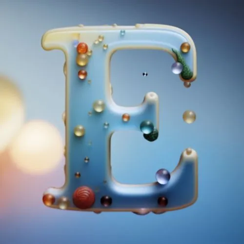 E,a 3d image with an capital letter and water droplets,microfluidic,cinema 4d,nanolithography,microfluidics,suction cups,hydrophobicity,Photography,General,Natural