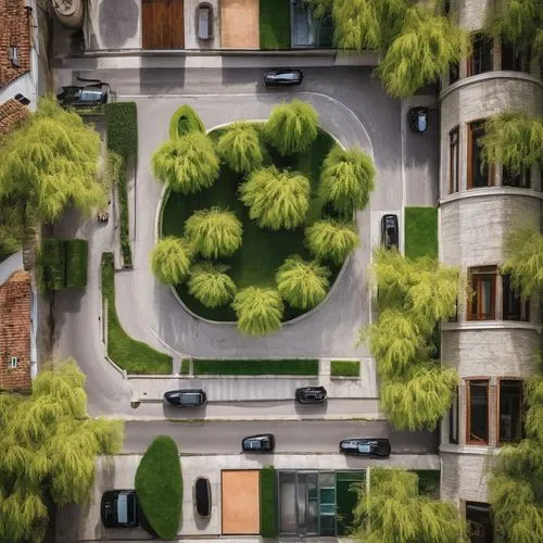 aerial landscape,roundabout,urban design,highway roundabout,urban landscape,suburban,roof landscape,urbanism,urban park,suburbia,aerial view umbrella,birdview,tiny world,roundabouts,bird's eye view,apartment building,intersection,paved square,suburbs,bird's-eye view,Unique,Design,Knolling