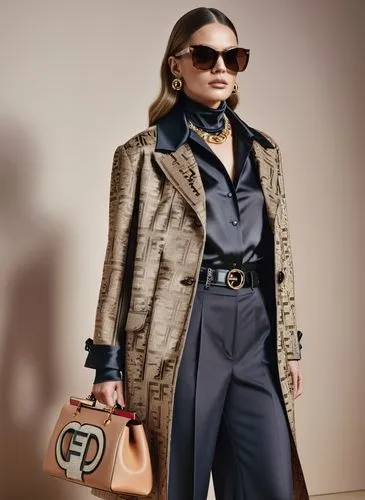 Fashion show ,a woman in a trench coat and heels with a purse,fendi,ferragamo,dvf,marni,proenza,woman in menswear,Photography,General,Commercial