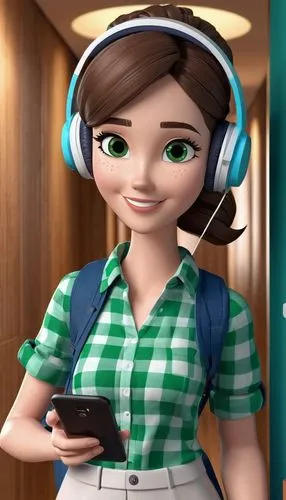 pauling,saria,wireless headset,nanako,sonika,telephone operator,Unique,3D,3D Character