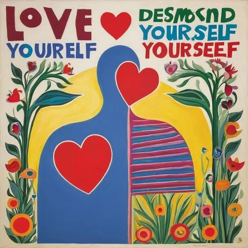 love yourself more,cd cover,self love,demodulation,selfhood,self-love pride,good vibes word art,declaration of love,heart chakra,yourself,demised,demutualised,desirous,desiderio,depero,desiderata,hear