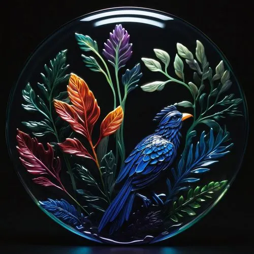 birds blue cut glass,glass painting,moorcroft,bird painting,maiolica,flower and bird illustration,floral and bird frame,stained glass pattern,stained glass,colorful birds,colorful glass,blue birds and blossom,blue parrot,an ornamental bird,ornamental bird,stained glass window,tropical birds,peacocks carnation,glass decorations,glass ornament,Photography,Artistic Photography,Artistic Photography 02