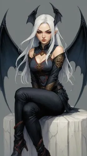 a beautiful woman, wwith bat wings,demoness,morrigan,khatuna,mercally,dark elf,azazel,nyx,saturnyne,bat,black dragon,chiroptera,bedevil,vampy,dark angel,devil,vampire woman,targaryen,scorpia,hel,azel,