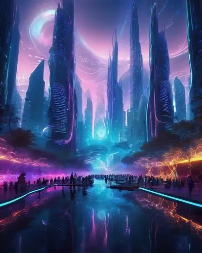 futuristic landscape,fantasy landscape,alien world,vast,cyberia,atmosfera,alien planet,fantasy city,nebulos,3d fantasy,vanu,wonderlands,ice planet,beautiful wallpaper,fantasia,lagoon,areopolis,fantasy world,rift,fantasy picture,Illustration,Realistic Fantasy,Realistic Fantasy 37