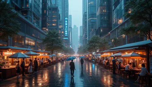 guangzhou,zuccotti,new york streets,taikoo,shanghai,5th avenue,manhattan,waterstreet,walking in the rain,financial district,shimbashi,jbr,umbrellas,shangai,biopolis,shopping street,chongqing,kowloon,makati,wangfujing,Photography,General,Realistic