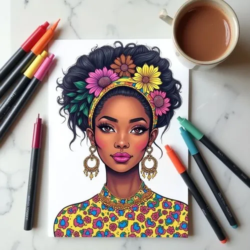 boho art,ayanda,boho art style,coloured pencils,bonang,kahlo,Photography,Fashion Photography,Fashion Photography 06