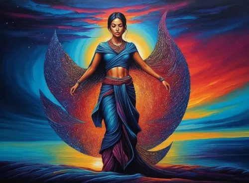 inanna,fire angel,qidra,nakshatras,the archangel,archangel,oshun,archangels,warrior woman,garuda,mervat,hildebrandt,dakini,seraphim,fantasy art,baoshun,shamanic,angel wing,indian art,soulforce,Illustration,Realistic Fantasy,Realistic Fantasy 25