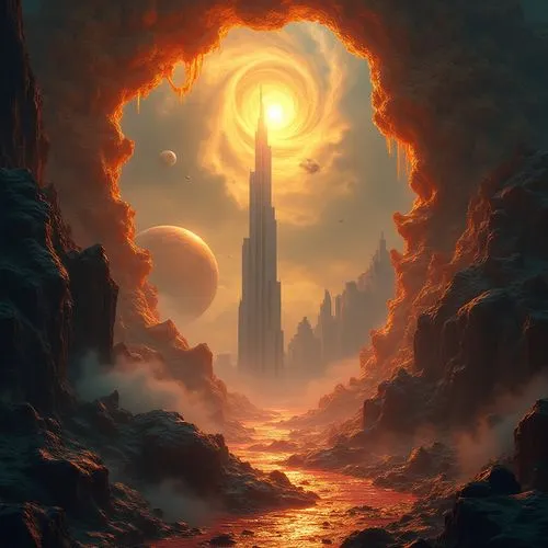 sauron,orthanc,prospal,gallifrey,spire,tirith,prospera,the pillar of light,silmarillion,mordor,pillar of fire,barad,monolith,portal,fantasy landscape,conclave,obelisk,ascendent,isengard,world digital painting,Photography,General,Realistic