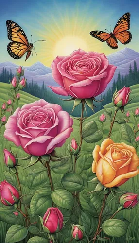 butterfly background,butterfly floral,butterflies,rose flower illustration,flower painting,pink butterfly,flower background,flowers png,julia butterfly,moths and butterflies,yellow rose background,free land-rose,colored pencil background,pink roses,bella rosa,butterfly day,hesperia (butterfly),butterflay,aurora butterfly,noble roses,Illustration,Realistic Fantasy,Realistic Fantasy 41