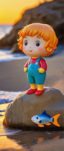 the beach pearl,aquaman,fire pearl,wind-up toy,god of the sea,yo-kai,napoleon fish,flotsam,el mar,cute cartoon character,merman,little mermaid,ray-finned fish,3d figure,nemo,pescado frito,pixie-bob,clay animation,funko,under sea,Art,Artistic Painting,Artistic Painting 36