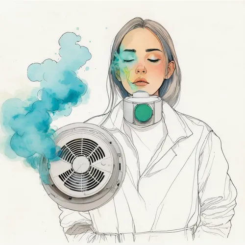 respirator,oxygen mask,breathing mask,medical illustration,pollution mask,cancer illustration,oxydizing,respirators,biologist,resuscitator,carbon dioxide therapy,medical mask,ventilation mask,medical concept poster,lady medic,female doctor,ventilator,respiratory protection mask,respiratory protection,sci fiction illustration,Illustration,Paper based,Paper Based 19