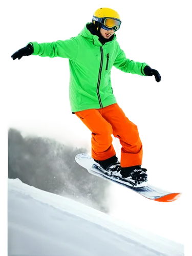 Young adult, snowboarder, winter sports, dynamic pose, helmet, goggles, snow jacket, pants, gloves, snowboard, mountain scenery, snowy background, action shot, fast shutter speed, shallow depth of fie