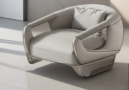 Italian design, armchair, furniture, metal details, photorealistic, luxury fabric, marble details, Exhibition in a luxury hall,sleeper chair,seating furniture,new concept arms chair,tailor seat,reclin