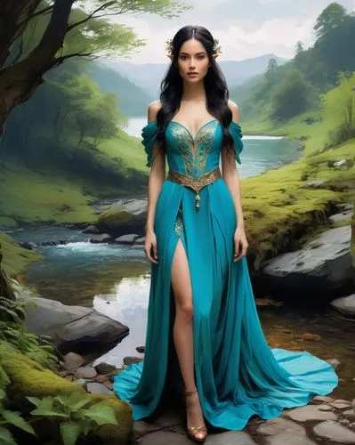 celtic woman,kahlan,sirenia,blue enchantress,celtic queen,encantadia,Conceptual Art,Oil color,Oil Color 01