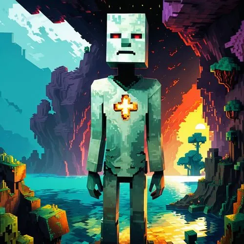 pyg,pixel art,bmo,game art,pixeljunk,spelunker,cubisme,lowpoly,blocky,voxel,low poly,edmund,hollow blocks,primitive man,cavern,blockhead,wither,nether,dropsy,tearaway,Unique,Pixel,Pixel 03