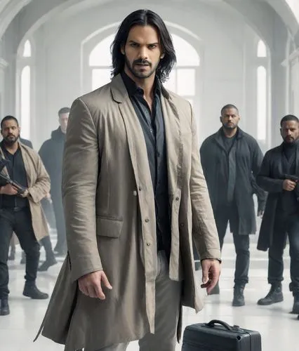 john wick ,a black man on a suit,overcoat,frock coat,trench coat,aquaman,briefcase,cholado,black russian,bodhi,lando,secret service,suit actor,long coat,bodyguard,doctor bags,johnnycake,men clothes,im