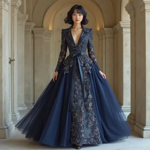 a floor-length dress,tahiliani,imperial coat,ball gown,eveningwear,tonghe,Photography,Documentary Photography,Documentary Photography 32