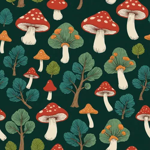 mushroom landscape,forest mushrooms,mushrooms,toadstools,cartoon forest,agarics,forest floor,shrooms,muscaria,fungi,forest mushroom,winter mushrooms,vintage wallpaper,mushroom type,funguses,seamless p