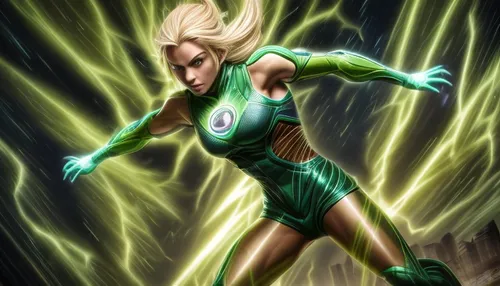 green lantern,patrol,goddess of justice,captain marvel,green aurora,sprint woman,cleanup,super heroine,superhero background,awesome arrow,electro,green,aquaman,show off aurora,green skin,the enchantress,arrow,jade,monsoon banner,green goblin,Calligraphy,Illustration,Cartoon Illustration