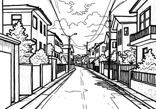 sidestreets,sidestreet,alleyway,alley,alleyways,narrow street,Design Sketch,Design Sketch,Rough Outline