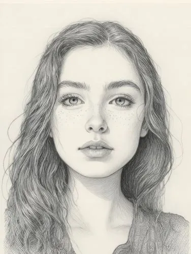 girl portrait,girl drawing,pencil drawing,graphite,pencil drawings,pencil and paper,Illustration,Black and White,Black and White 13