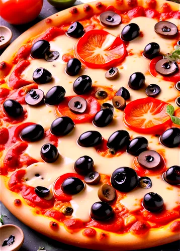 Delicious pizza, Italian cuisine, hot fresh out of oven, melted mozzarella cheese, juicy tomato sauce, various toppings (pepperoni, mushrooms, olives), crispy crust, golden brown edges, steam rising, 