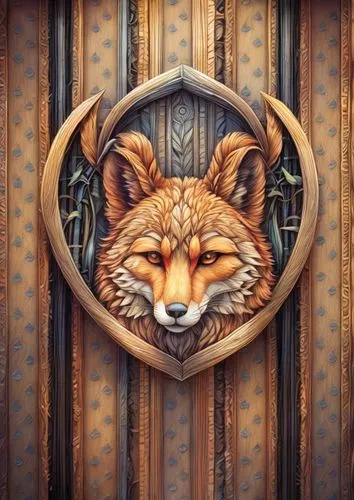 wooden door,portal,fox,art nouveau frame,garden door,door,door wreath,metallic door,adorable fox,home door,fc badge,a badge,emblem,badge,cute fox,door mat,p badge,a fox,door sign,car badge