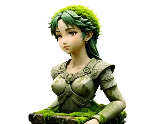 saria,lyn,dryad,nissa,3d figure,elven,green aurora,midori,background ivy,3d render,sonika,hidari,elf,dryads,3d rendered,fae,enchantress,figurine,palla,alera,Illustration,Japanese style,Japanese Style 03