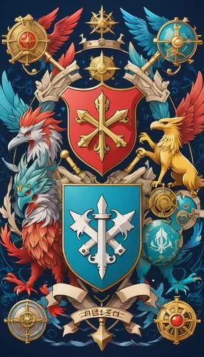 armorial,crests,heraldry,russian coat of arms,insignias,coat arms,Illustration,Japanese style,Japanese Style 03