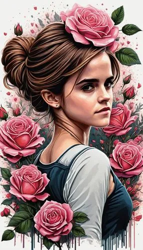 rose png,rosa,rose flower illustration,rosa peace,peletier,girl in flowers,Illustration,Realistic Fantasy,Realistic Fantasy 25