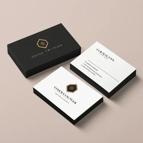 Design a minimalist and sophisticated business card template for luxury brands.,business cards,gold foil labels,business card,gold foil corners,commercial packaging,square card,table cards,gold foil d