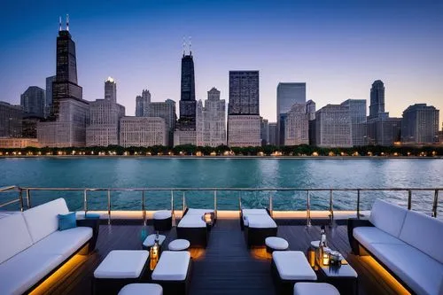 chicago skyline,on a yacht,chicago night,chicagoan,yacht exterior,chicago,chicagoland,penthouses,yacht,yachting,water taxi,navy pier,cruises,yachts,boat ride,superyachts,luxury hotel,superyacht,dockside,ferrying,Illustration,Vector,Vector 06