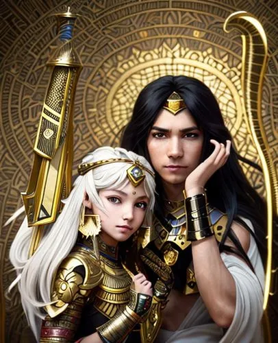 capricorn mother and child,zodiac sign libra,little girl and mother,zodiac sign gemini,mother and daughter,fantasy picture,pharaoh,priestess,fantasy art,virgos,lux,fantasy portrait,gemini,heroic fantasy,aladha,ankh,mom and daughter,ancient egyptian girl,elaeis,star mother