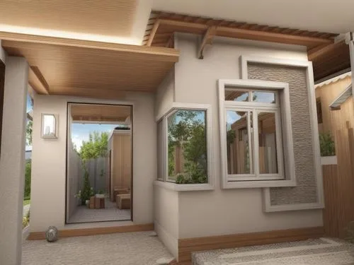 3d rendering,sketchup,japanese-style room,stucco frame,inverted cottage,dog house frame,core renovation,passivhaus,remodeler,folding roof,gold stucco frame,revit,verandahs,mudroom,modern room,window frames,render,wooden windows,sunroom,prefabricated buildings,Common,Common,Natural