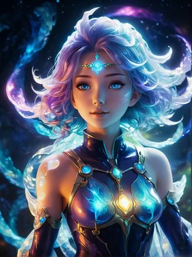 medusa,show off aurora,aurora,monsoon banner,zodiac sign libra,libra,nova,aura,elza,lux,nami,elsa,cassiopeia,venera,cg artwork,luna,star mother,fantasia,minerva,andromeda,Illustration,Realistic Fantasy,Realistic Fantasy 20