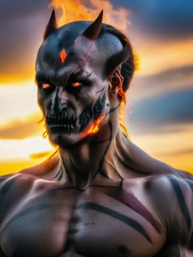 fire devil,greyskull,devil,wolverine,gargoyles,gargoyle,minotaur,angry man,demon,orc,darth maul,bane,hot metal,brute,burning earth,death god,angry,firebrat,snarling,fireball,Photography,General,Fantasy