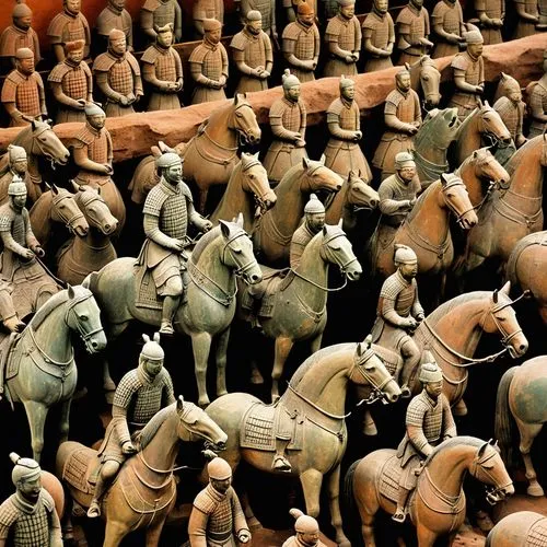 Bronze terracotta warriors and horses, bronze ware, rust stain, ancient times, late Shang Dynasty, bronze ware, bronze ware, bronze products, bronze ware, unearthed cultural relics,,the terracotta arm