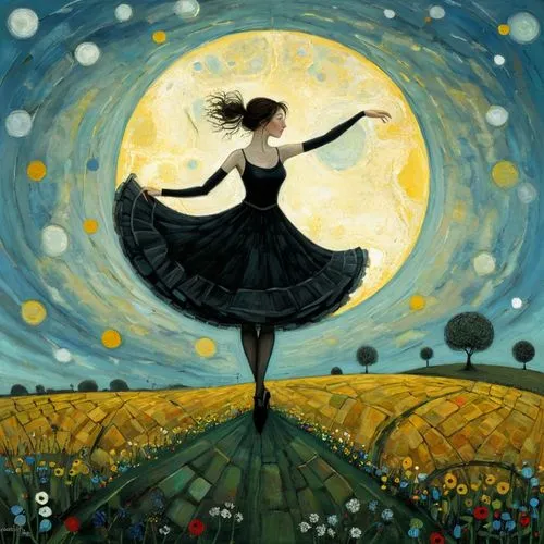 moondance,blue moon rose,dance with canvases,dance,dancer, silhouette,Art,Artistic Painting,Artistic Painting 49