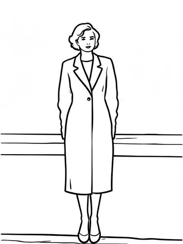 woman in menswear,advertising figure,attendant,linesperson,barsotti,overcoats,Design Sketch,Design Sketch,Rough Outline