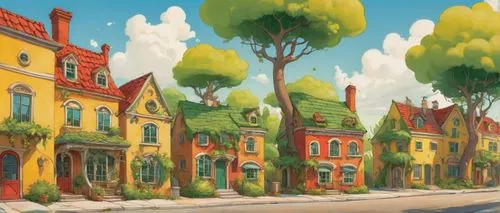 rowhouses,townhouses,houses clipart,townhomes,row houses,aurora village,fenelon,winnetka,bungalows,kleinburg,kulpsville,brownstones,wooden houses,sylvania,row of houses,maisons,maplecroft,rowhouse,streetsville,kerrisdale,Illustration,Paper based,Paper Based 17