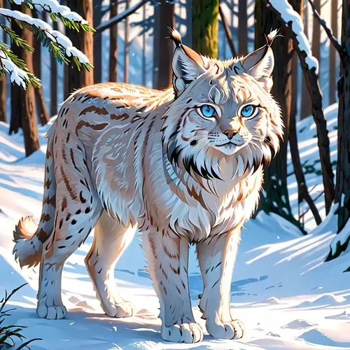 lynx,canidae,snowshoe,felidae,european wolf,siberian cat,norwegian forest cat,wild cat,forest animal,winter animals,snow leopard,tundra,siberian,forest king lion,feral,temperowanie,bobcat,siberian tiger,winter background,american bobtail,Anime,Anime,General