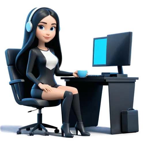 girl at the computer,office worker,blur office background,receptionist,desktop support,secretary,switchboard operator,bussiness woman,women in technology,girl sitting,online business,make money online,work from home,telephone operator,night administrator,school administration software,administrator,businesswoman,business woman,courier software,Unique,3D,3D Character