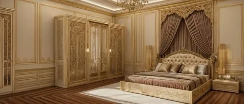 ornate room,sleeping room,great room,3d rendering,luxurious,interior decoration,luxury home interior,napoleon iii style,luxury hotel,interior design,luxury,bridal suite,luxury bathroom,luxury property,guest room,neoclassical,danish room,four poster,interior decor,room divider