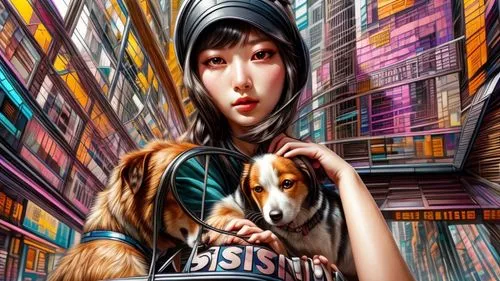 girl with dog,street dog,street dogs,sci fiction illustration,world digital painting,dog street,female dog,sighthound,stray dog,oriental girl,stray dogs,dog illustration,russo-european laika,laika,manchester terrier,asian woman,sled dog,asia girl,saluki,dog breed