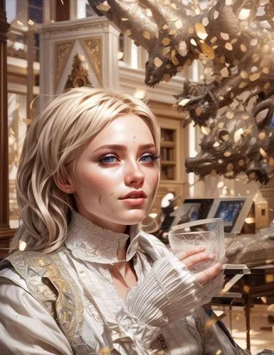 jeweller,swarovski,glass of advent,blanchett,perfumer,saoirse,a glass of champagne,blonde girl with christmas gift,dior,maetel,galadriel,christmas window,christmas angel,bergdorf,cinderella,doll looking in mirror,perfumery,silversmith,celebutante,jewellers