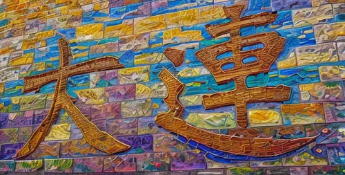 mural,hong kong,nanjing,tiled wall,mosaic,painted block wall,beihai,mosaics,kowloon,chinese art,dalian,xi'an,shanghai,xiamen,tianjin,kaohsiung,mosaic glass,wall of bricks,wall painting,china,Calligraphy,Painting,The Art Of Pointillism