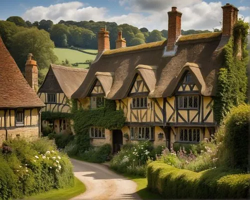 ightham,knight village,turville,shire,sussex,elizabethan manor house,maplecroft,chilham,tichborne,cecilienhof,weald,witch's house,houses clipart,ludgrove,ewelme,nargothrond,cottages,wiglesworth,timbered,cotswold,Illustration,Realistic Fantasy,Realistic Fantasy 40