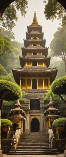 asian architecture,nara prefecture,the golden pavilion,stone pagoda,buddhist temple,nara park,golden pavilion,hall of supreme harmony,kyoto,japanese shrine,beautiful japan,japon,hideyoshi,pagodas,kiyomizu,temples,yakushiji temple,japan's three great night views,japan,kodaiji temple,Illustration,Realistic Fantasy,Realistic Fantasy 09