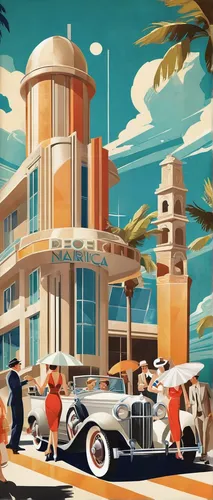 art deco,packard caribbean,art deco woman,travel poster,edsel bermuda,art deco background,packard patrician,hotel riviera,vintage illustration,classic car and palm trees,casablanca,pan pacific hotel,art deco ornament,monte carlo,packard super eight,seaside resort,packard four hundred,monaco,packard 200,hotel nacional,Illustration,Vector,Vector 18